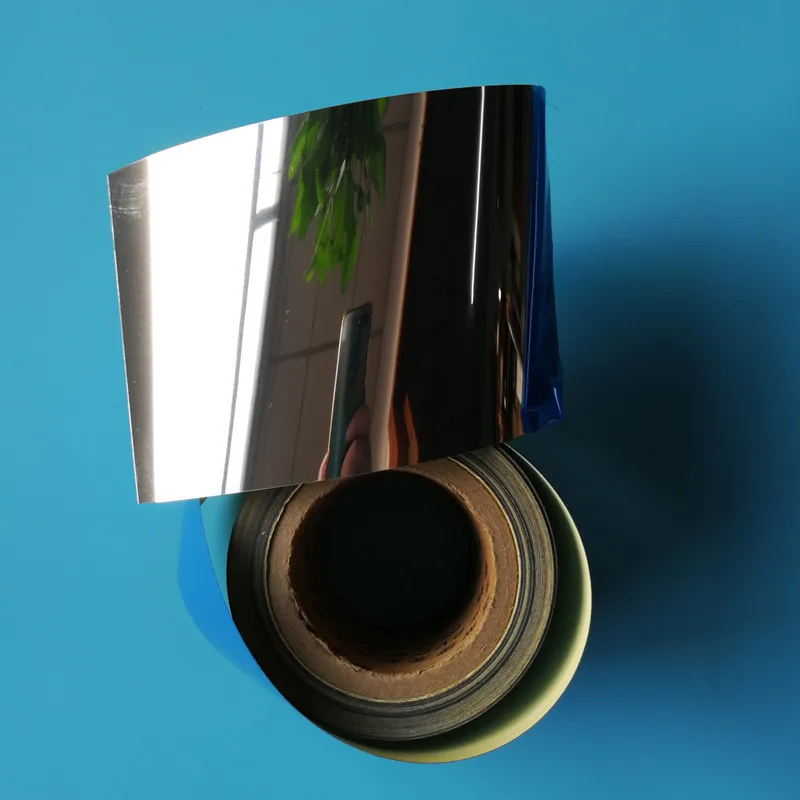 High Bright Mirror Self Adhesive Film, UV Reflective Light Opaque Film, Waterproof, 0.1mm, 0.15mm, 0.2mm, 50cm Width