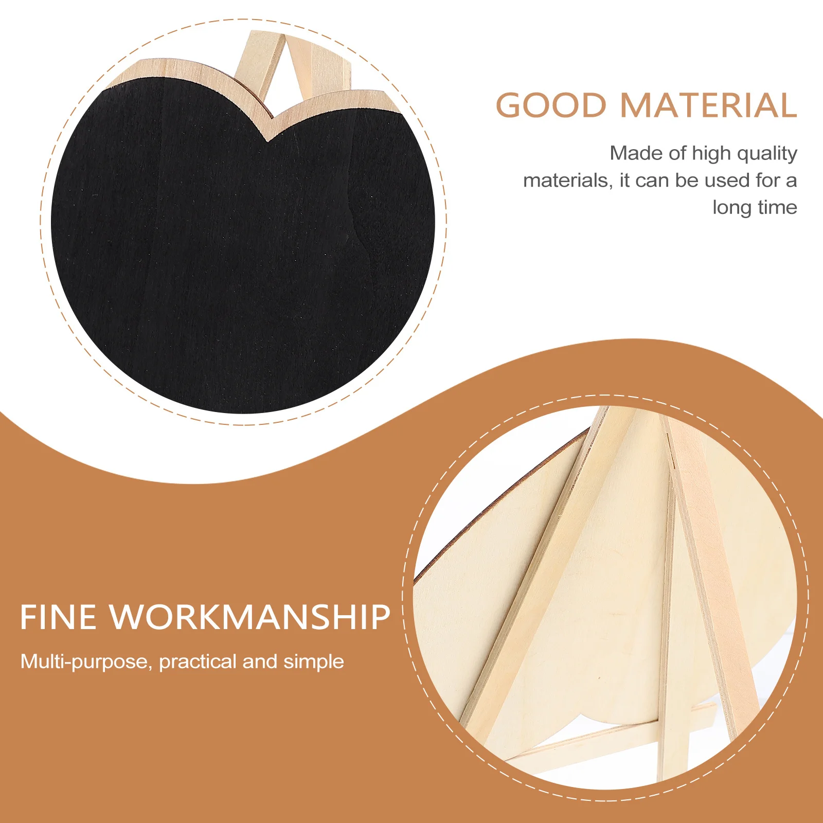 

4Pcs Wooden Chalkboard Sign Black Tabletop Blackboard Reusable for Home Message Notice Wooden Chalkboard