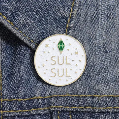 The Sims Sul Sul Games Enamel Pins Glitter Role Playing Game Brooches Lapel Badges Hat Clothes Backpack Jewelry Pin for Gifts