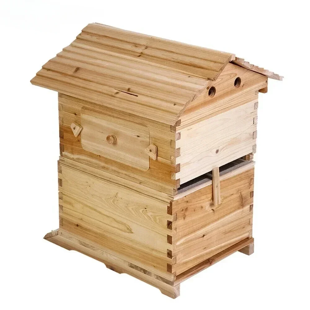 Chinese Wax-Coated Cedar Wood Automatic Self-Flowing Honey Bee Hive & 7 Auto Frames Apiculture Beekeeping Equipment Tool Beehive