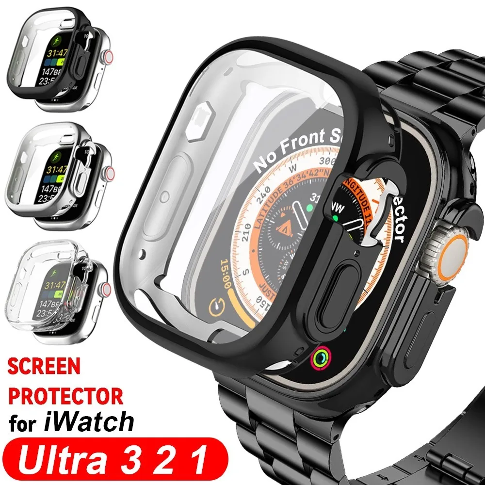 

Чехол для Apple Watch Ultra 3 2 1 49 мм, защитная пленка для экрана, мягкий противоударный защитный чехол из ТПУ с защитой от царапин для iWatch Ultra