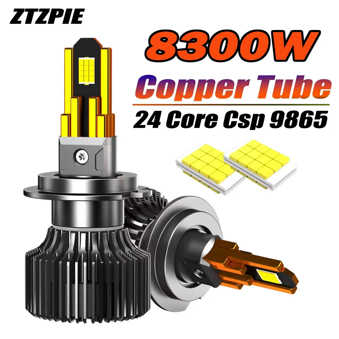 

ZTZPIE 10 Медная трубка 6500K Автомобильный фонарь H7 H4 Canbus Светодиодная фара HB3 HB4 9005 9006 H1 H11 9012 Лампа CSP 9865 Лампа высокой мощности