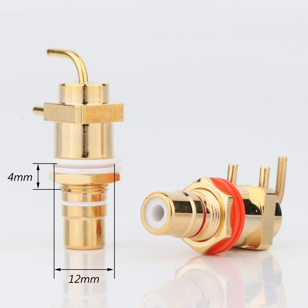 RS3002 HiFi Audio Gold-plated High Performance RCA Terminal Female Socket Solder Type RCA Jack Adapter