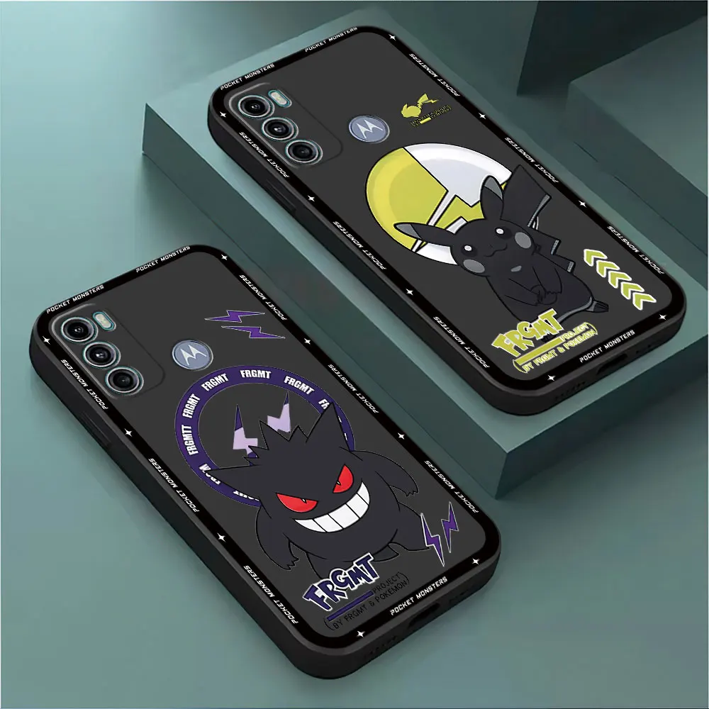 Case for Motorola Moto G71 G72 G52 G60 G30 G31 G32 G200 G51 5G G50 4G G60S G22 G9 Play G53 G73 Pokemon Gengar Pikachu Cover