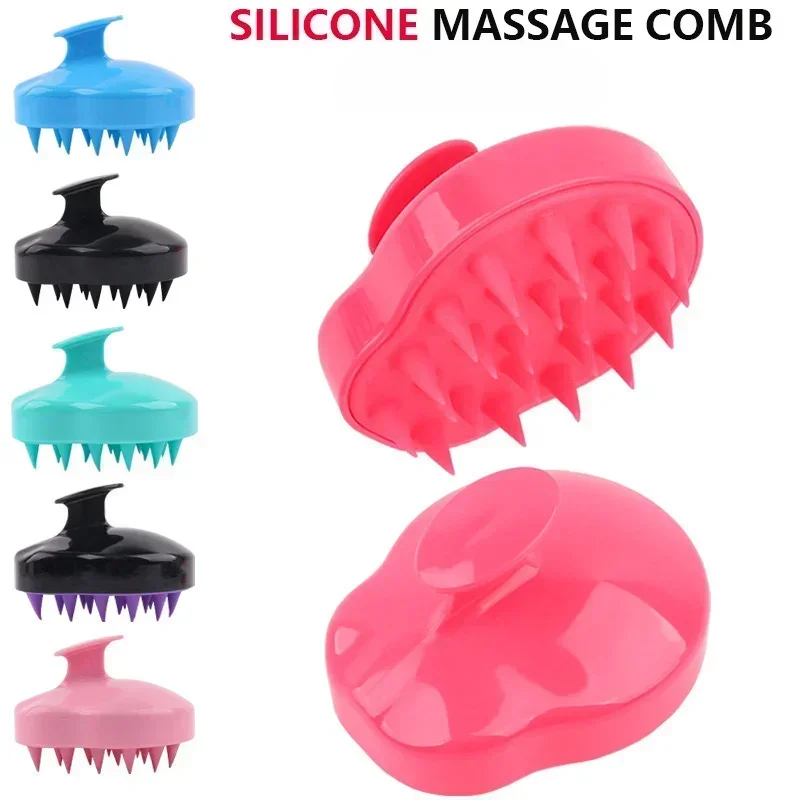 New Silicone Shampoo Brush Head Scalp Massage Comb Hair Washing Brushes Women Body Massager Bath Brush Salon Hairdressing Tools