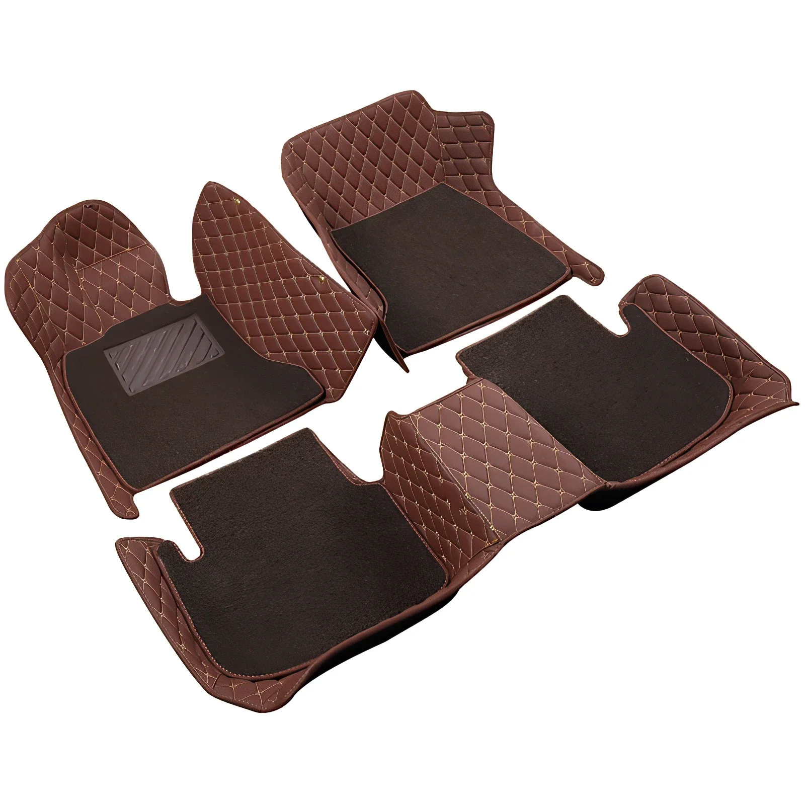 4 pieces Auto vehicles custom waterproof  leather 5d car mat accessories luxury diamond 7d car floor foot mats for BMW