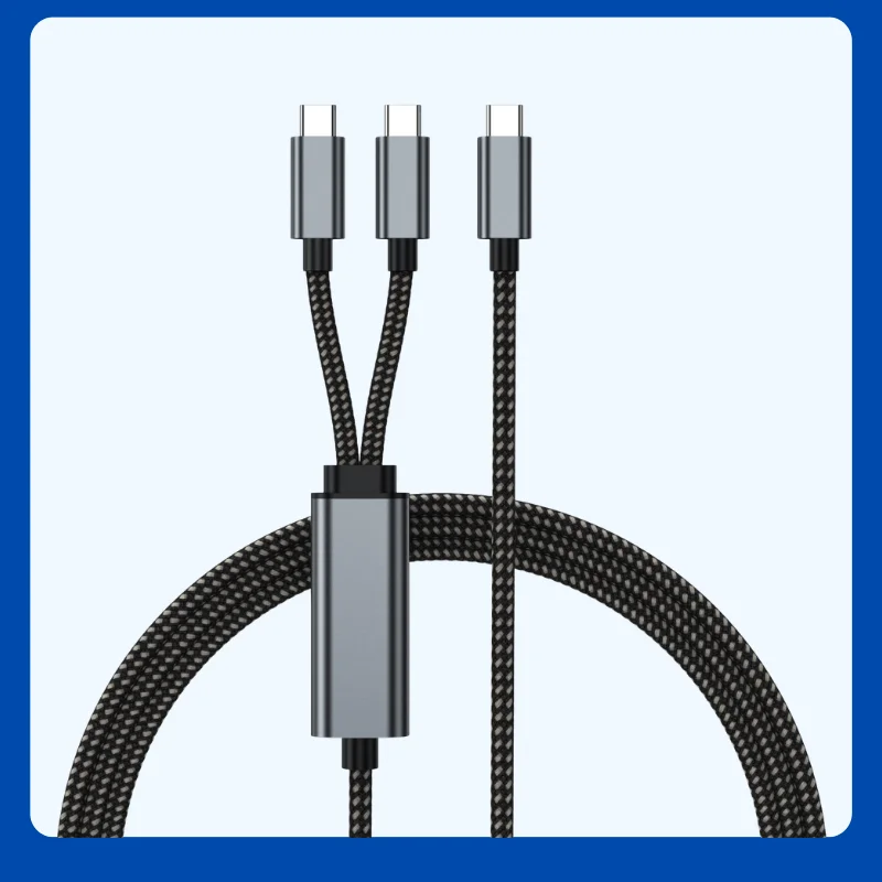 2-in-1 100W USB C Fast Charging Cable (PD 3.1 QC PPS), 2 Pack 6ft Braided Type-C to Type-C Cord for Laptop, Tablet, Samsung, iPh