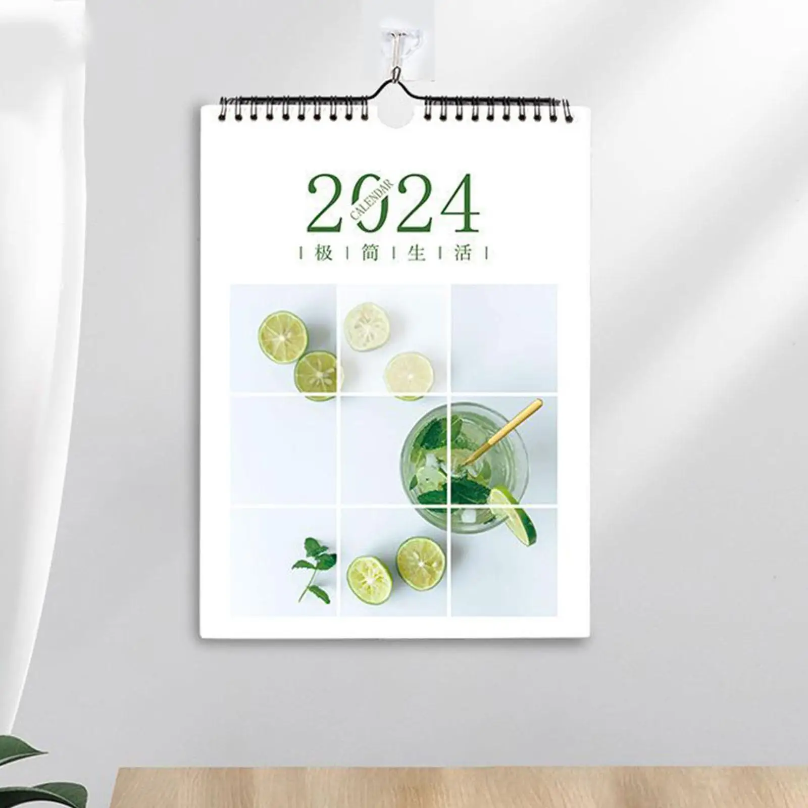 Calendario de pared con bobina colgante, planificador Personal diario con gancho para Año Nuevo, sala de estar, dormitorio, vacaciones y hogar, 2024