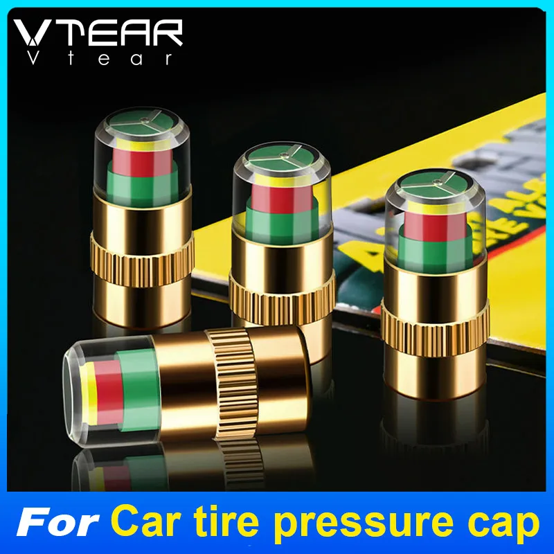 Vtear Car Tire Pressure Guage Cap Air Alert Indicator Tire Monitoring System Auto Sensor Indicator Universal Accessories Tool