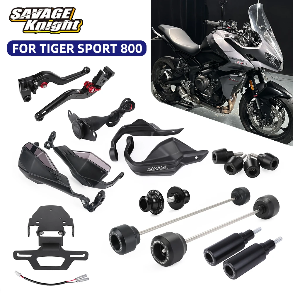

For Tiger Spot 800 2025 Motorcycle Accessories Wheel Crash Slider License Plate Bracket Brake Clutch Lever Handguard USB Charger