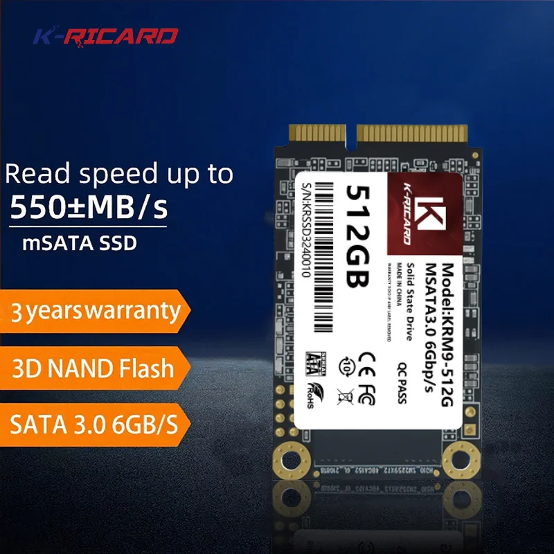 محرك الأقراص الصلبة الداخلي K-ricard عالي السرعة MSATA SSD HDD لترقية النظام - محرك الأقراص الصلبة 240 جيجابايت 128 جيجابايت 256 جيجابايت 512 جيجابايت #2