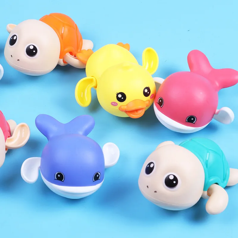 Baby Bath Toys Bathing Cute Swimming Turtle Whale Pool Beach Classic Chain Clockwork Water Toy for Kids Water Playing Toys Gift