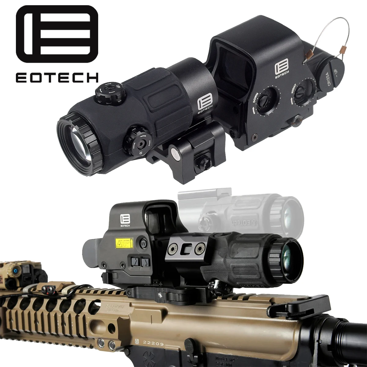 

Eotech 558 Holographic Collimator Red Dot Sight G43 G33 3X G45 5X Magnifier 20mm Rail Mounts UNITY Fast FTC 2.26" Riser Mount