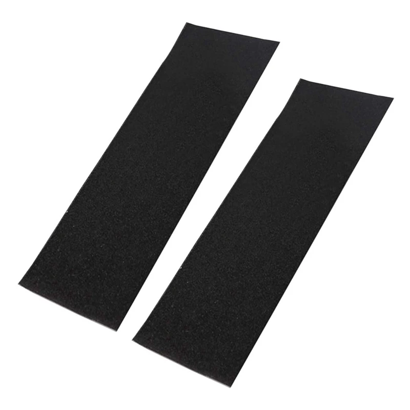 2x pvc impermeável skate deck lixa fita griptape patinação scooter adesivo 84x23cm-preto