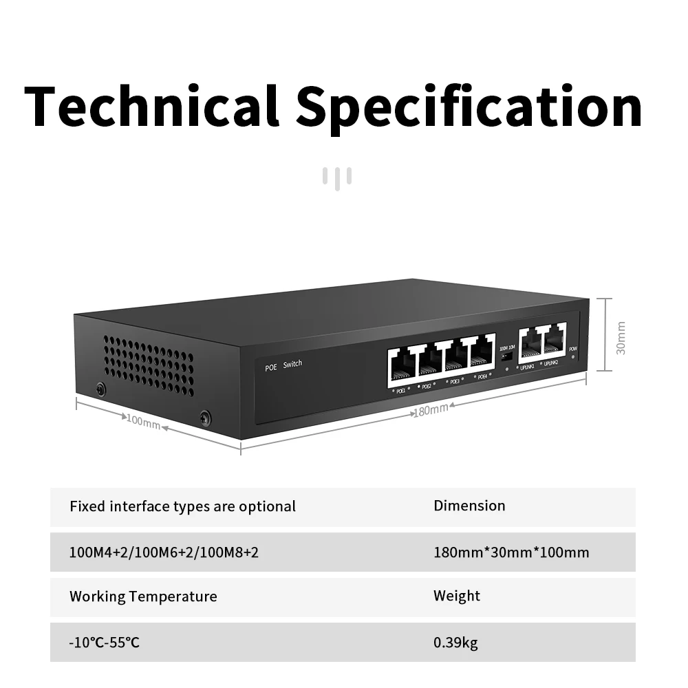 4+2/6+2/8+2 Ports 2.5G 100Mbps Ethernet Network Switch Standard power supply network monitoring Ethernet switch Used IP Camera