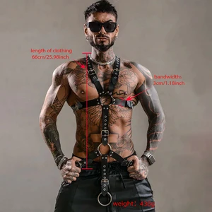 Vú có thể điều chỉnh cho nam giới, áo vest da gợi cảm, sự trói buộc đồ lót, phụ kiện kỳ lạ, bdsm thắt lưng toàn thân 10 Da nam bán hàng chính - 7