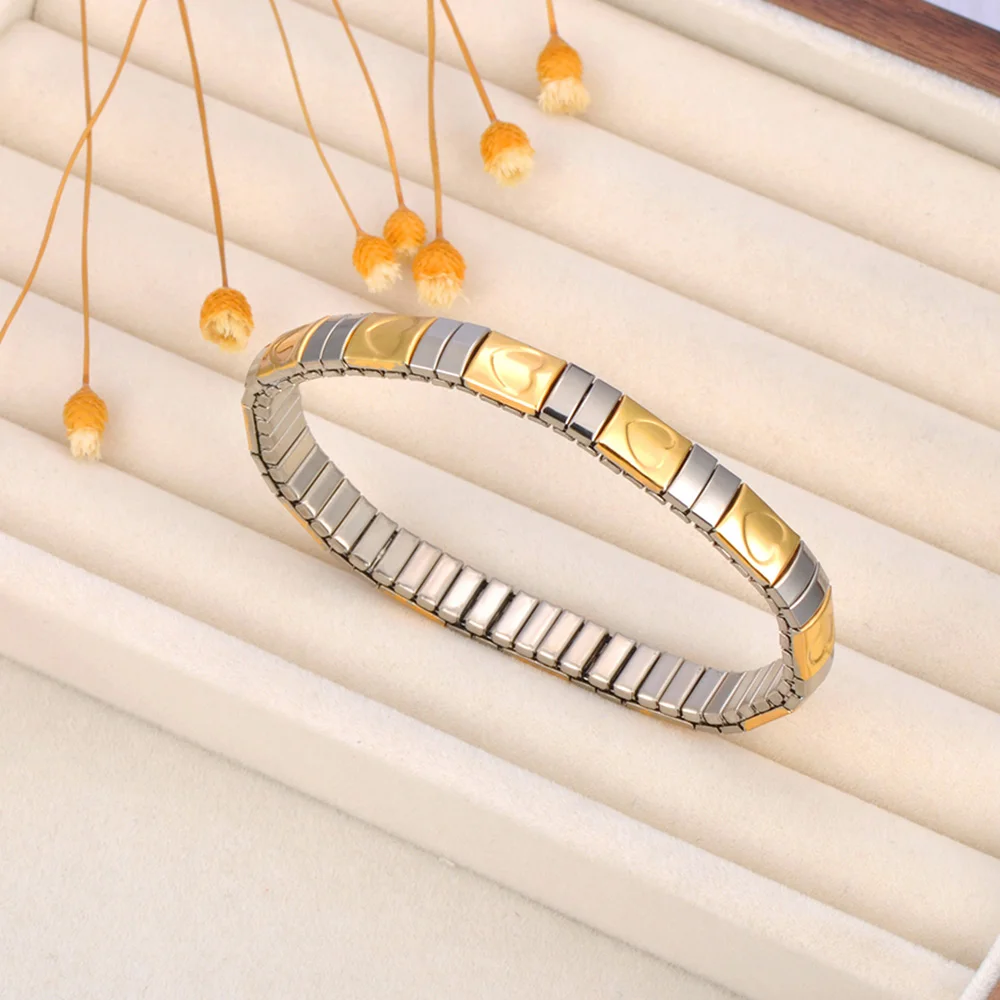 Lokaer 316L Edelstahl CZ Kristall Elastizität Kette Armbänder Für Frauen Echt Vergoldet Trendy Wasserdicht Schmuck B23138 – Detail 17
