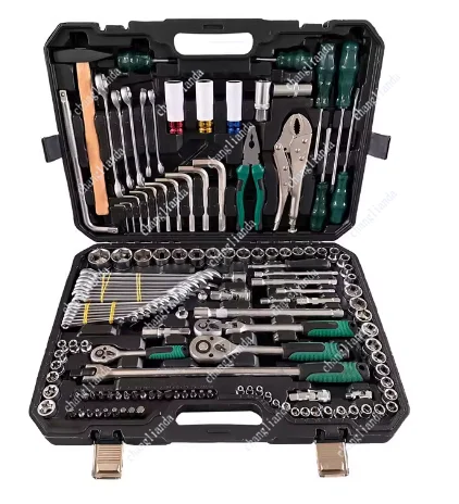 142 + 2piece set of high quality 24-tooth matte 72-tooth pearl nickel wrench sleeve auto repair kit tool set Rugged and durable