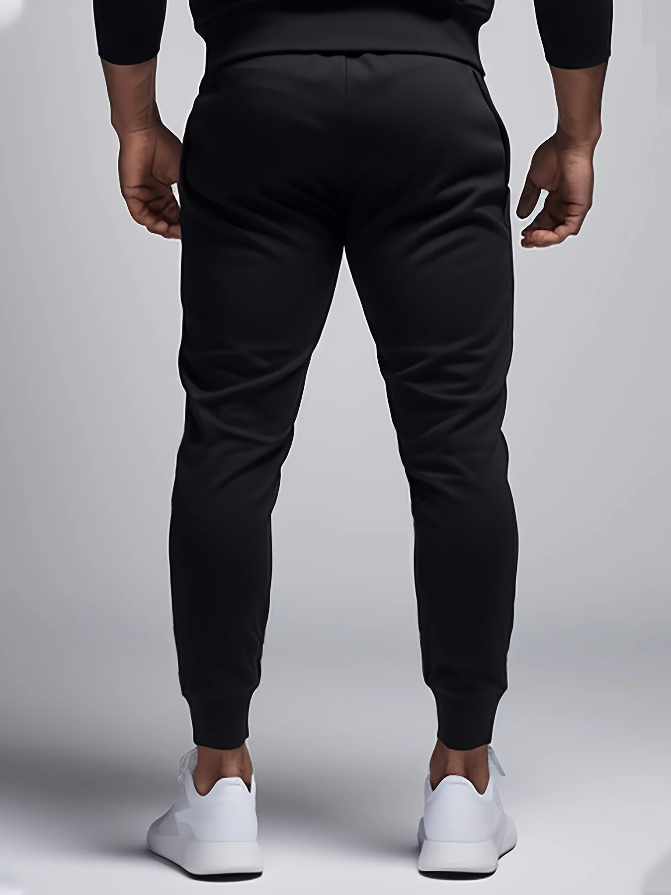 Summer Slim Fit Elastic Men's Running, Fitness, Sports Training Pants with Thread Tie Feet Casual Crop Pants