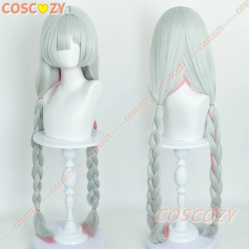 

Wuthering Waves Phrolova Cosplay Wig Light Green Pink Gradient Double Braids Synthetic Wigs For Women Girls Fractsidus Halloween