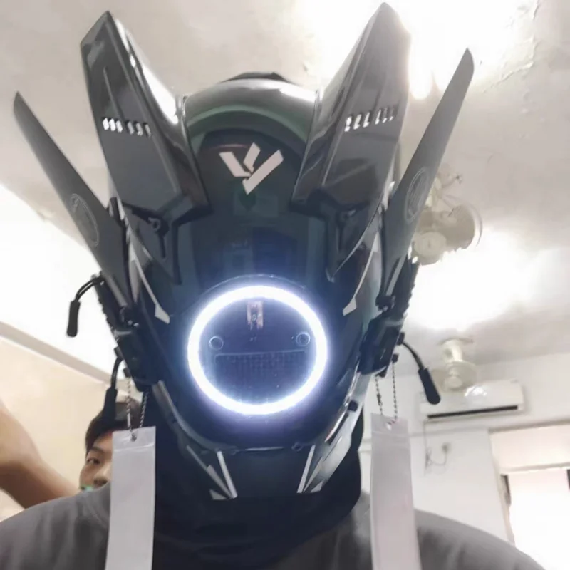 2024 Cyberpunk Mask cos Personality diy Luminescent helmet Trend mask Overpowering Mecha Gundam Cool Knight
