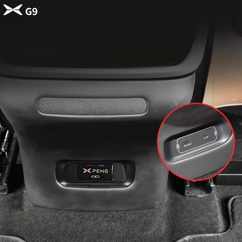 

For Xpeng G9 Rear USB Protective Cover Modified Charging Port Protective Cover Dust Cover Rear Interior Car Accessories Tools