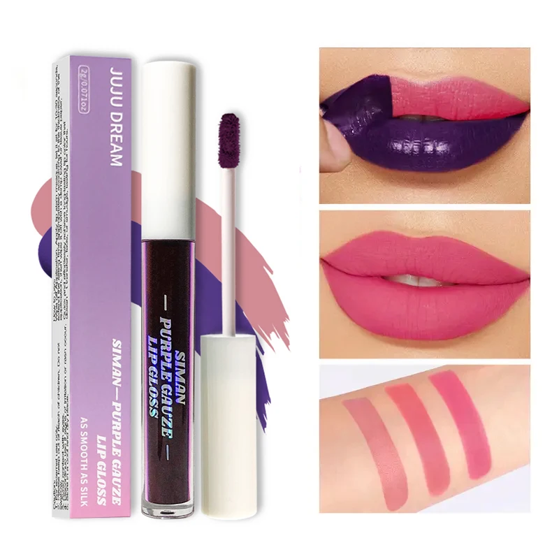 Langanhaltender, matter Lipgloss und Lippenstift, wasserfest, mattes Lippen-Make-up in Rosa, Burgunderrot, Nude – perfekt für Weihnachtsgeschenke.