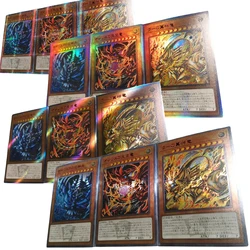 Diy Homemade Yu-Gi-Oh! Card of God The Winged Dragon of Ra Bronzing Game Collection Flash Card Cartoon Toy Card Christmas Gift