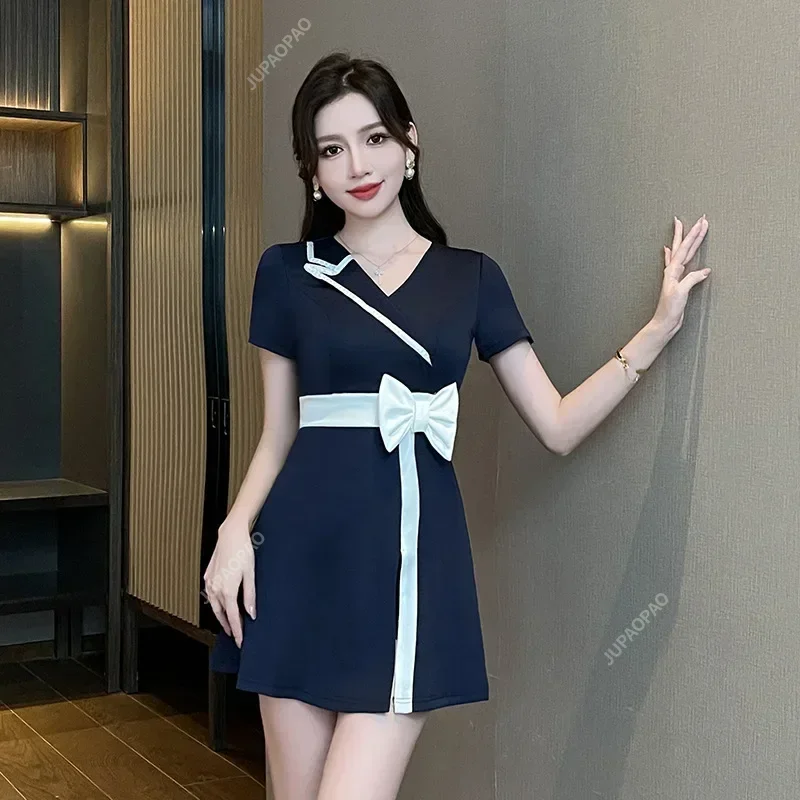 Esthetic Uniform Summer Short Sleeve Beauty Salon Suit Women's Spa Beautician Clothing Hotel Massage Workwear Korean Overalls