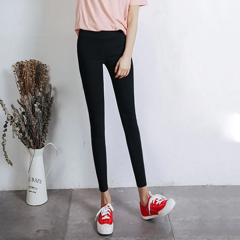 2024 Fashion Korean Leggings Female Solid Color Slim Affordable Appear Thin Comfortable Pencil Pants Elastic Force Casual Pants