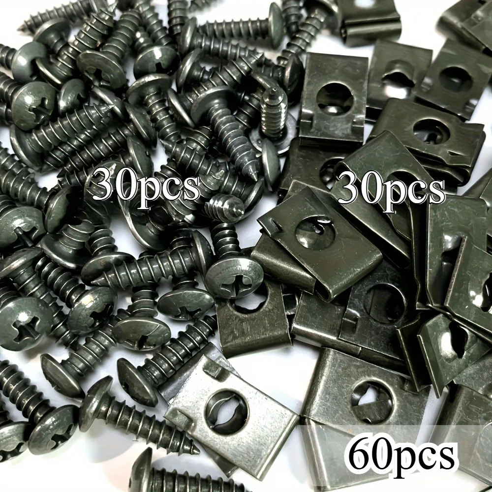 U-förmiger Metall-Befestigungsclip für Autos – Schraubclip-Werkzeuge für Motorrad, Motorunterfahrschutz, Spritzschutz, Kotflügel, Stoßstange und Autozubehör Halterung Auto MetallBefestigungszubehör FahrzeugBlechschraub – Detail 5