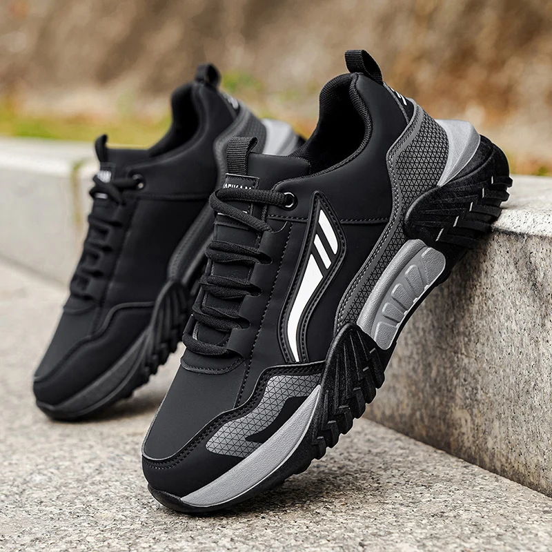 

LOEIKAN Men's Athletic Chunky Sneakers - Non-Slip Thick Sole Running Shoes, Sporty Fashion Casual Walking Shoes for Men