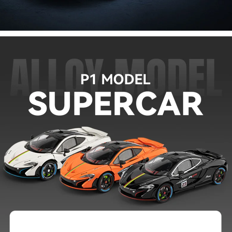 

1: 24 P1 alloy car model simulation sports car collection ornament, children's toy gift