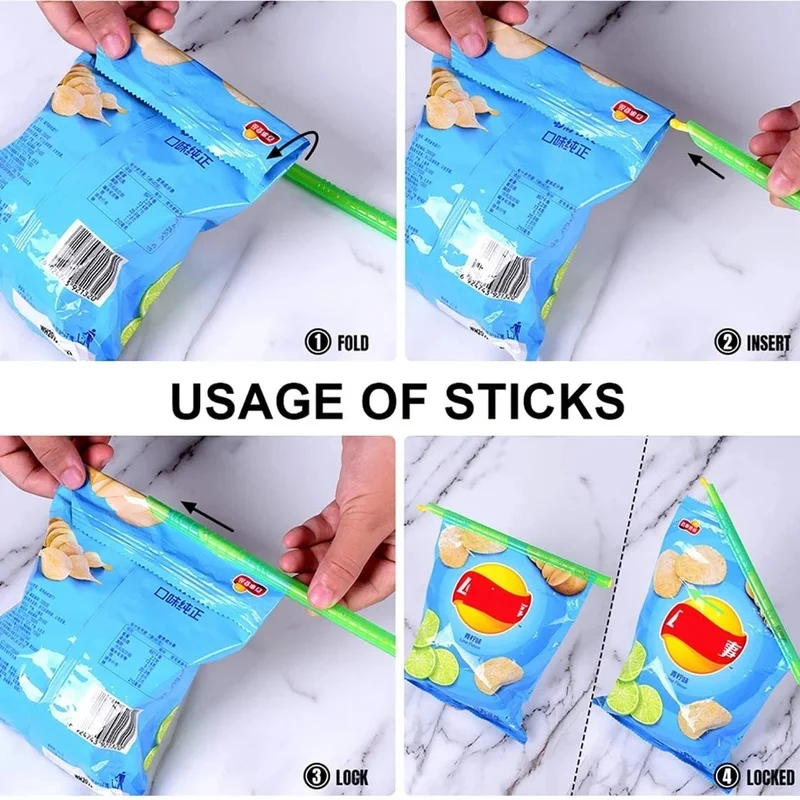 密閉されたプラスチック製の収納バッグ,5/8ピース,再利用可能なフードシールクリップ,家庭用キッチンアクセサリー