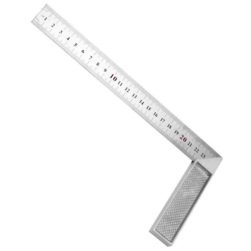 250-600mm Aluminum Square Ruler Right Angle 90 Turning ruler Woodworking Measuring Tool Angle Square Ruler For Student Carpenter