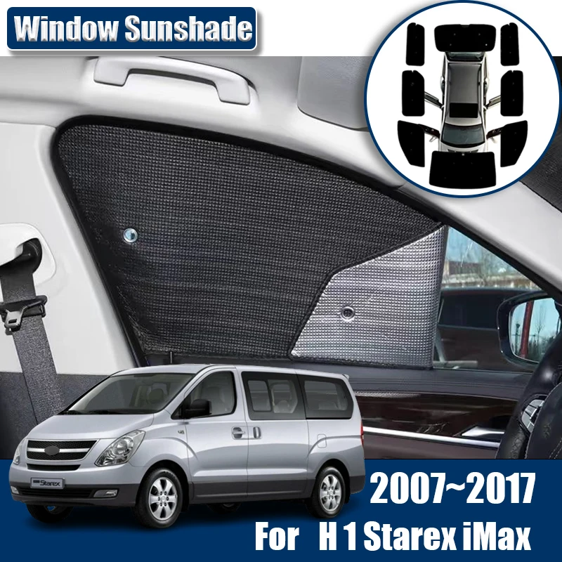 Car Sunshade For Hyundai H 1 Starex iMax Cargo iLoad 2007~2017 TQ Accessories Anti-UV Window Visor Sun Blinds Cover Camper Parts