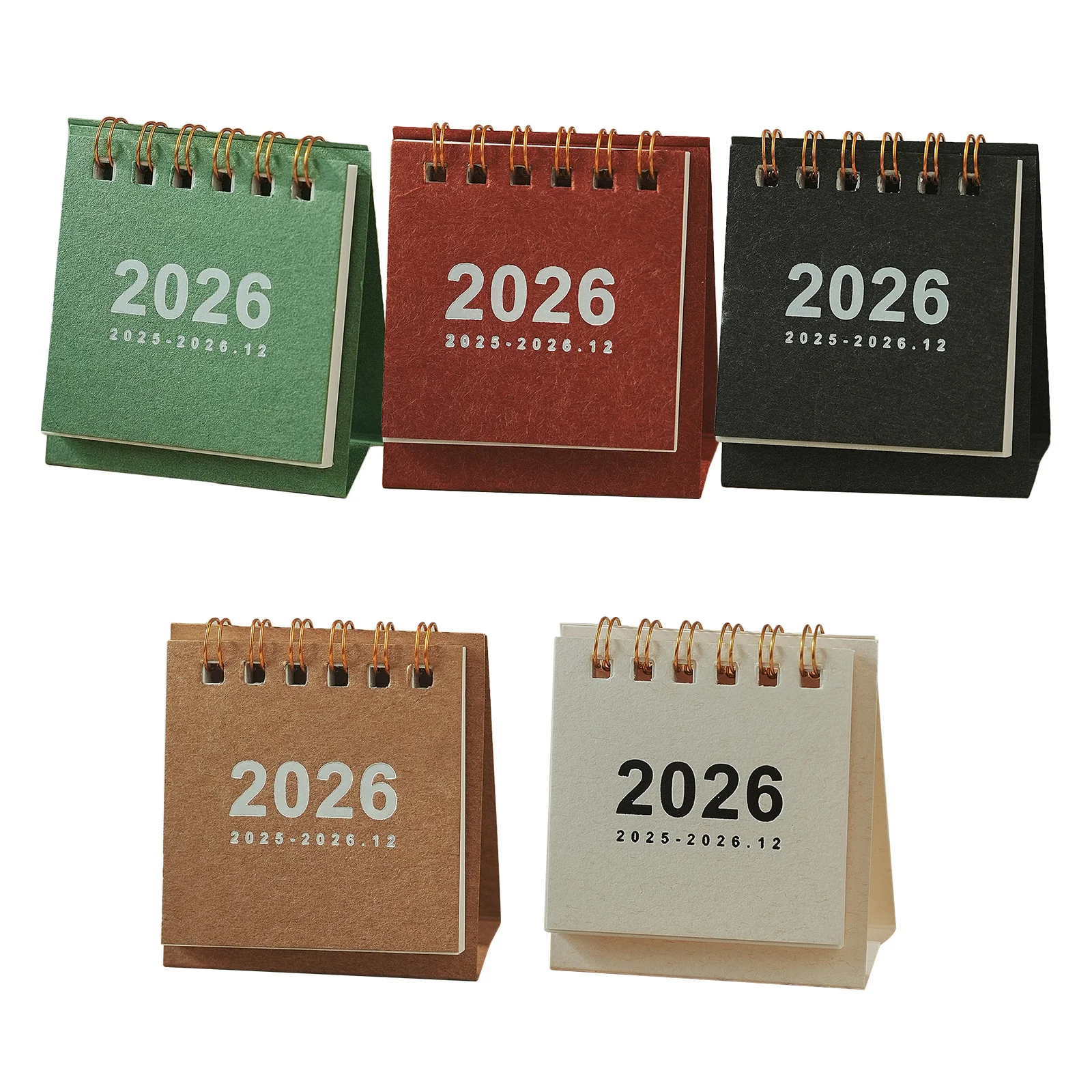5Pcs 미니 스탠딩 플립 캘린더 2026 사무실 연구를위한 소형 데스크탑 플래너 밝은 색상 일일 일정 추적기