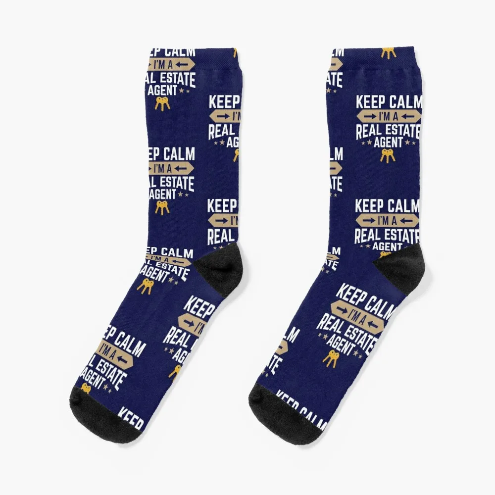 

Keep Calm I'm A Real Estate Agent Socks summer Women's short socks non-slip soccer socks socks funny