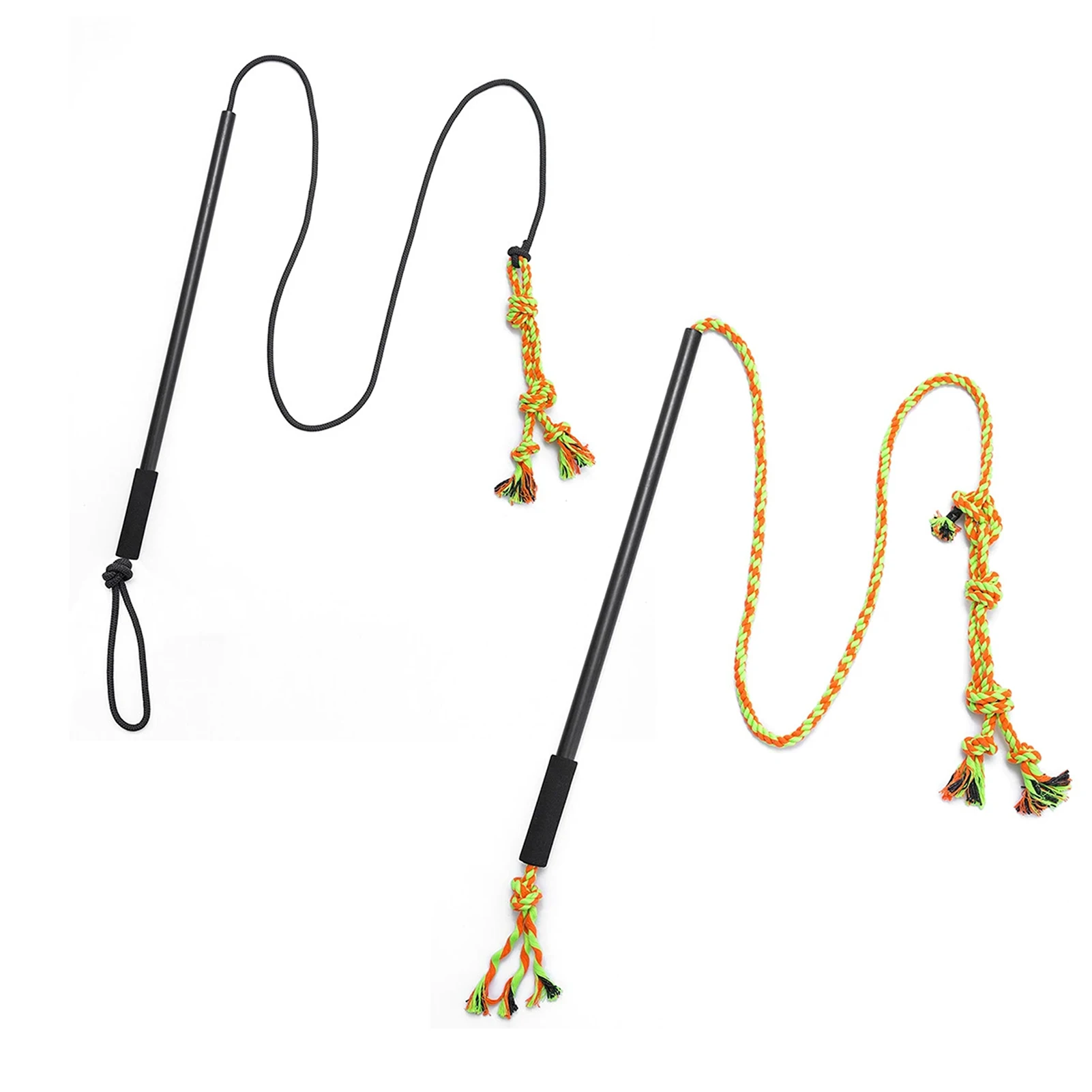 Retractable Pet Training Pole Dog Teasing Stick Cat Interactive Toy with Anti-Slip Handle