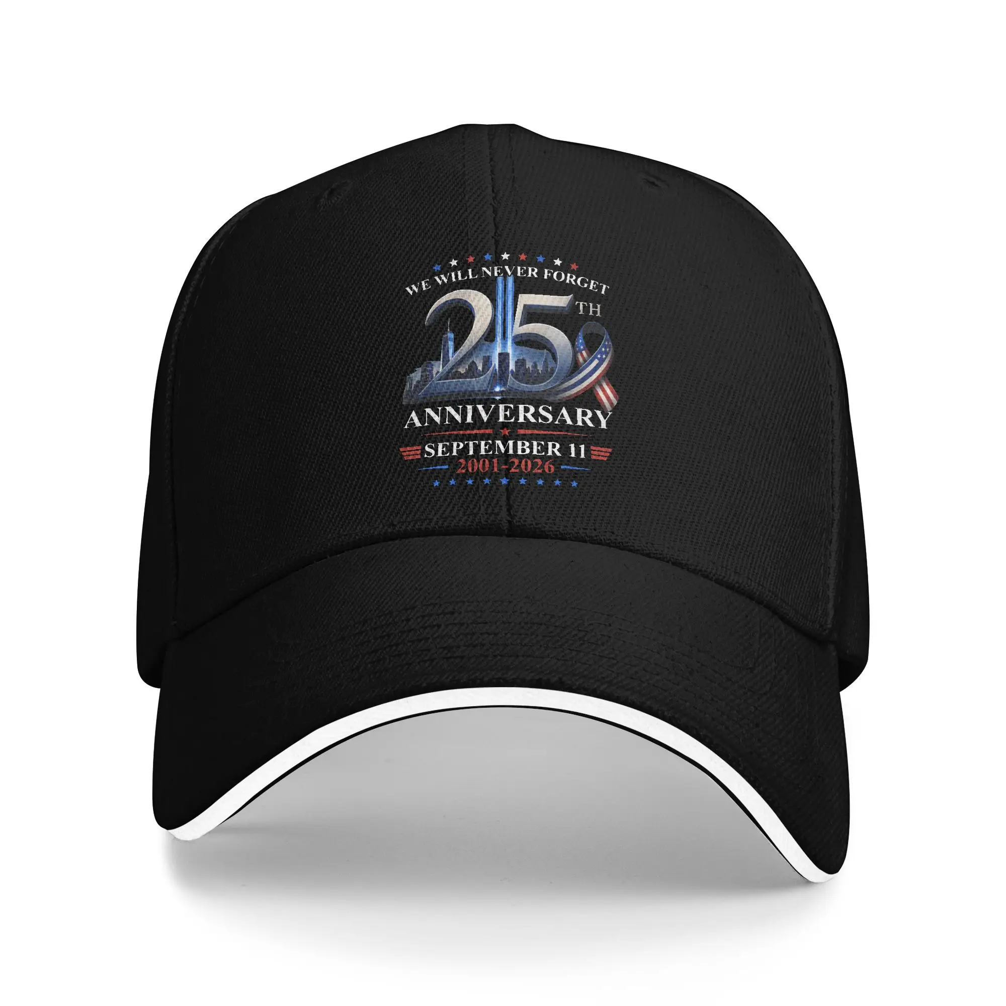 25th Anniversary Never Forget September 11 2001 Memorial Day Baseball Cap Men Hip Hop Hats Summer Outdoor Sport Snapback Cap