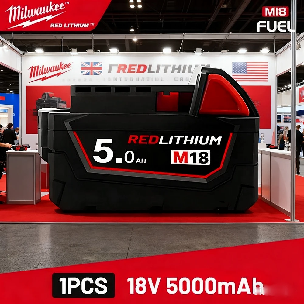 

Original Milwaukee M18 18V 6000mAh Lithium Replacement Battery, Fit M18 48-11-1828 48-11-1820 48-11-1860 Power Tools Battery
