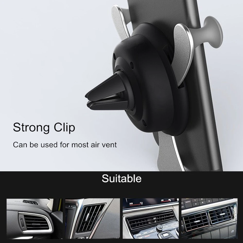 Soporte de teléfono de coche por gravedad para iPhone 15, Clip de ventilación de aire, montaje de cara sonriente, soporte de teléfono móvil, soporte