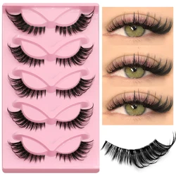 GROINNEYA Cat Eye Lashes Faux Mink Eyelashes Natural long Manga Lashes Winged End Eye Elongated Eyelashes Fake Lashes Makeup