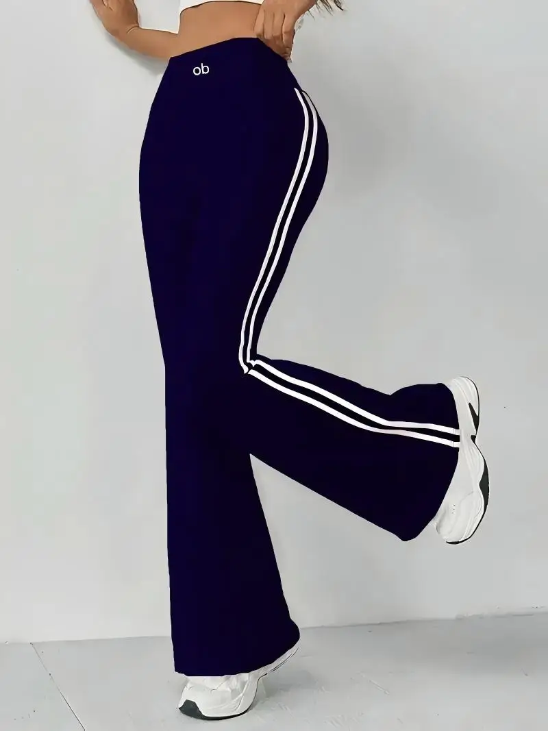 High-waisted comfortable casual flared pants - new summer style slimming American yoga pants with frayed edges - women's pants