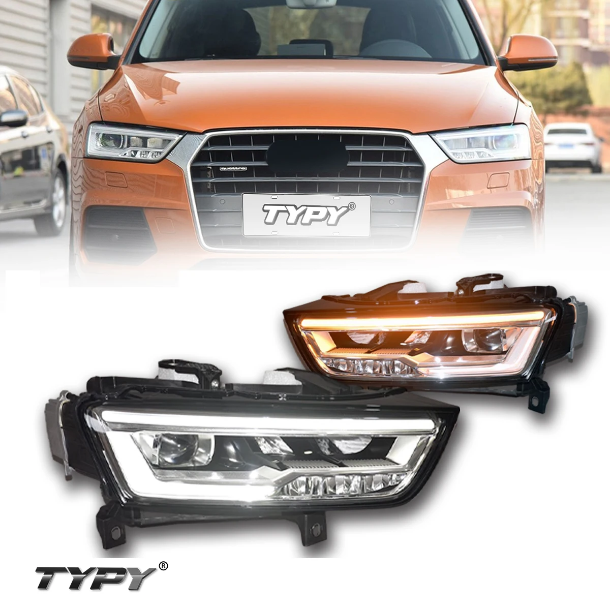 

TYPY New LED Car Headlights For Audi Q3 2016-2018 Headlight Signals Auto Accessories Daytime Running Lights