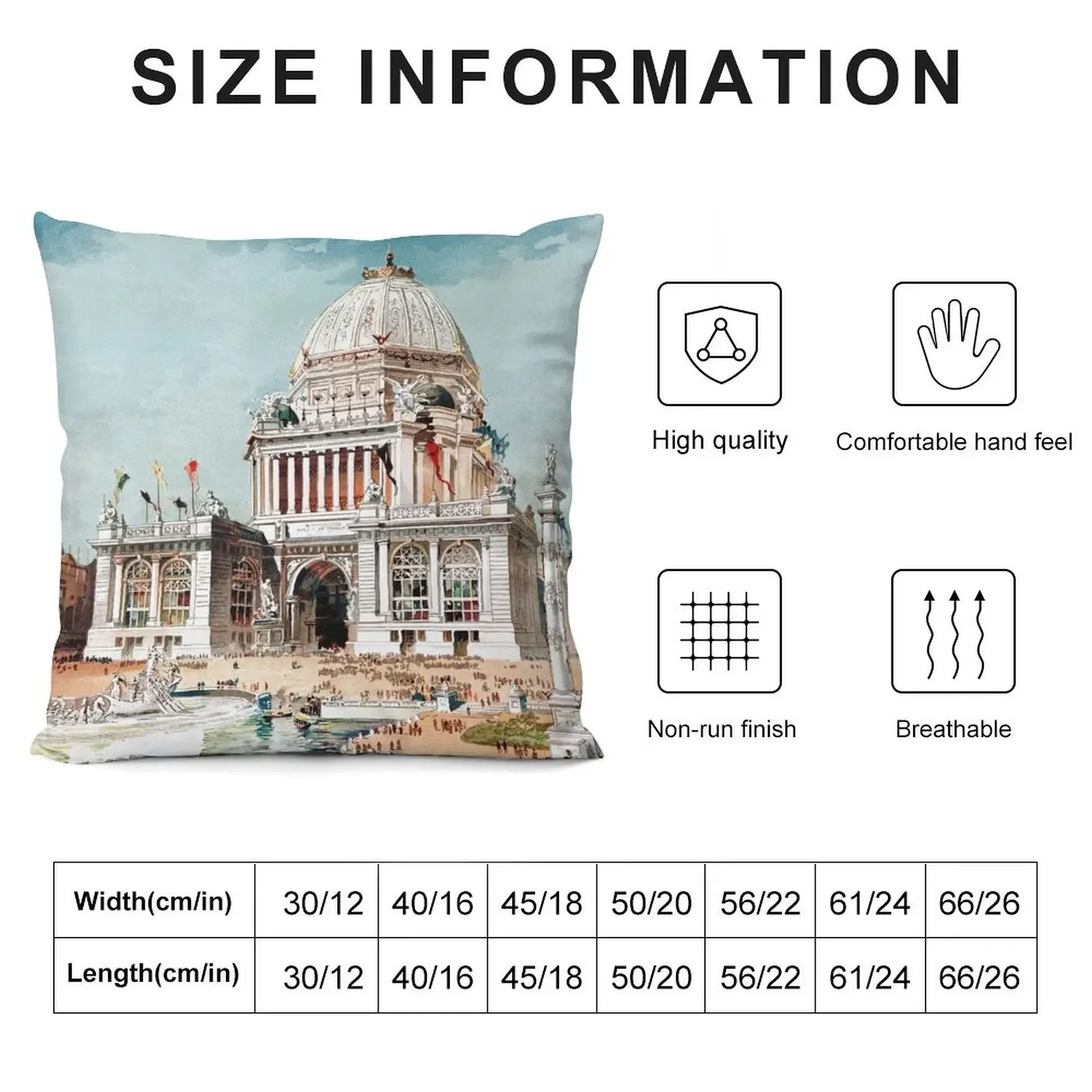 Vintage 1893 Chicago World's fair expo Throw Pillow autumn pillowcase Decorative Cushion Cover pillow