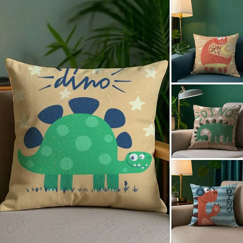 

Cute Cartoon Dinosaur Pillow Case Custom Printed Brushed Fleece Pillow, Baby Skin-Touch, Eco-Friendly Dye-Sublimation Cushion fo