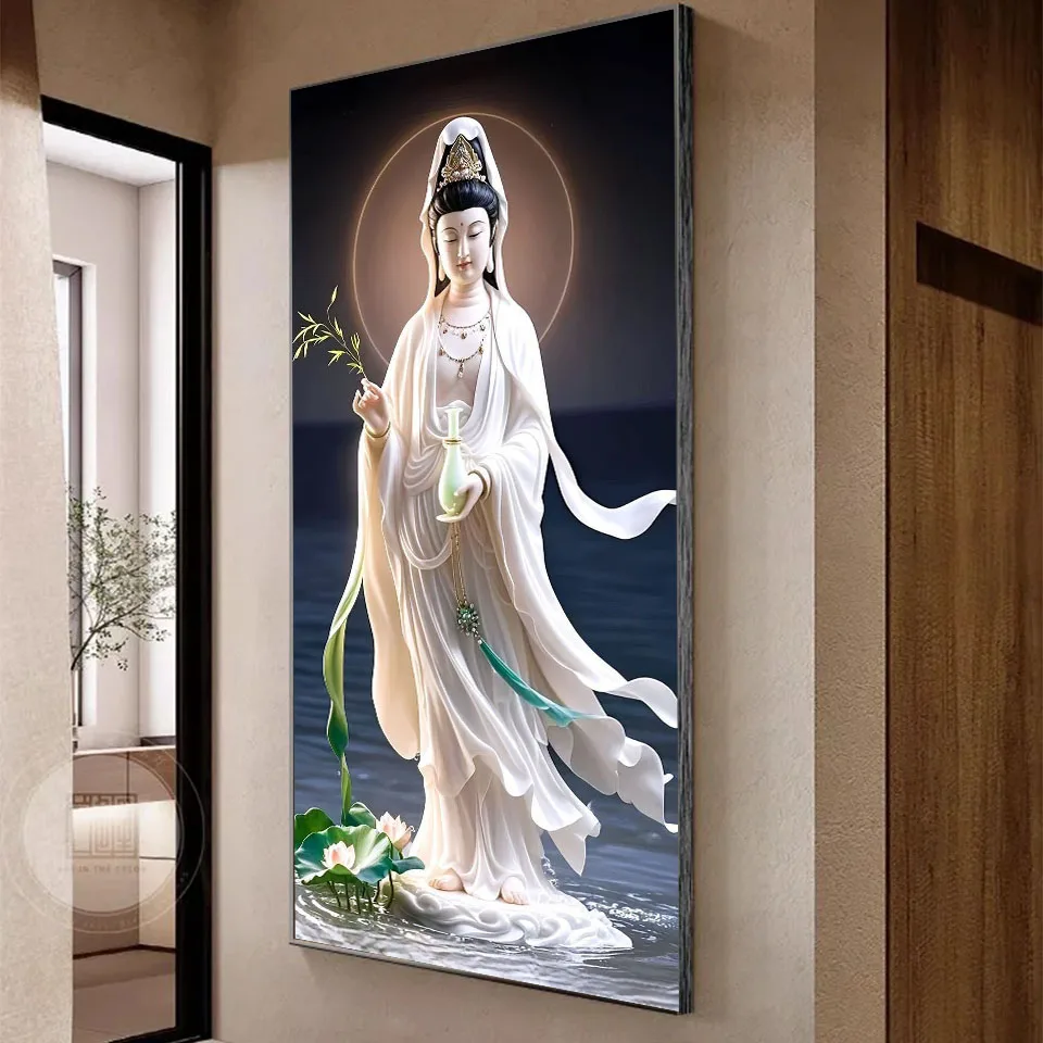 Diamond Painting Diamond Mosaic Kit DIY Namo Guanyin Bodhisattva Full Square Round Rhinestone Cross Stitch Handmade Home Decor