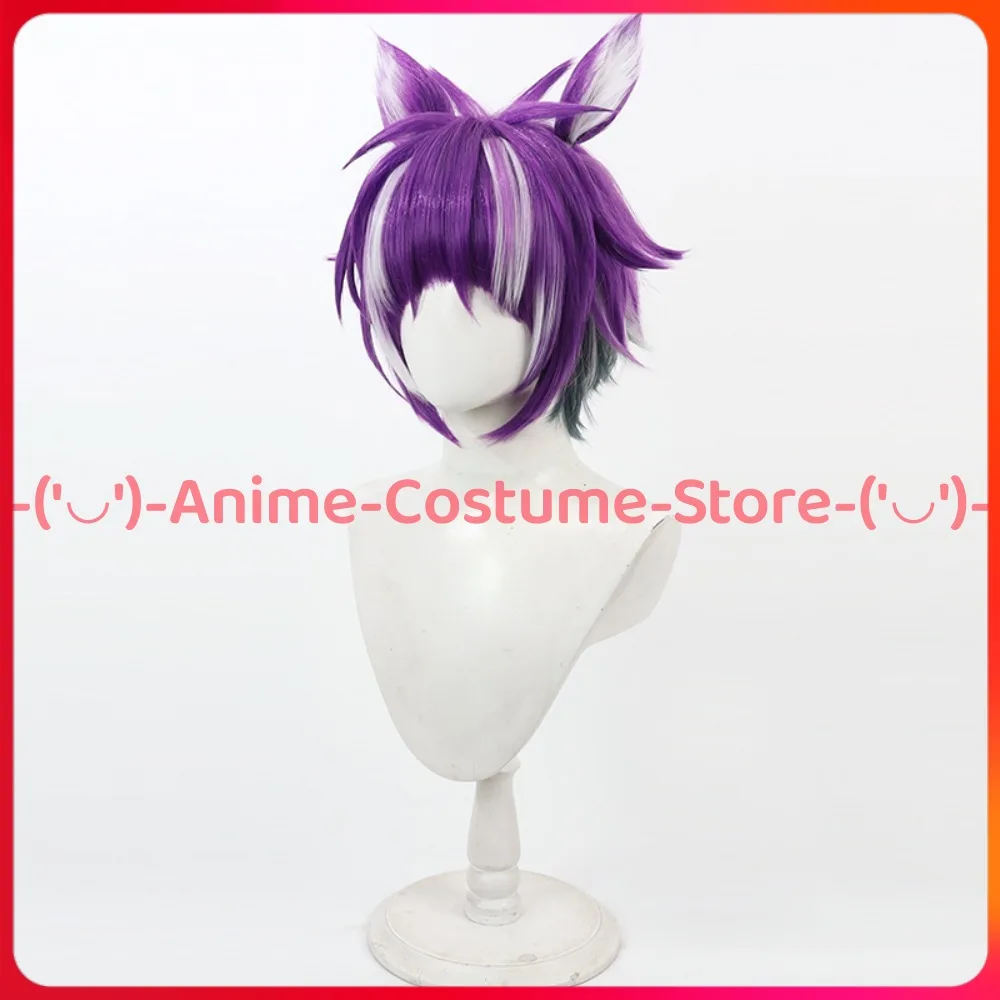 Twisted Wonderland Cheshire Cat Cosplay Wig Ears Anime Game Character Halloween Carnival Party Costume Wigs Heat Resistant Hair