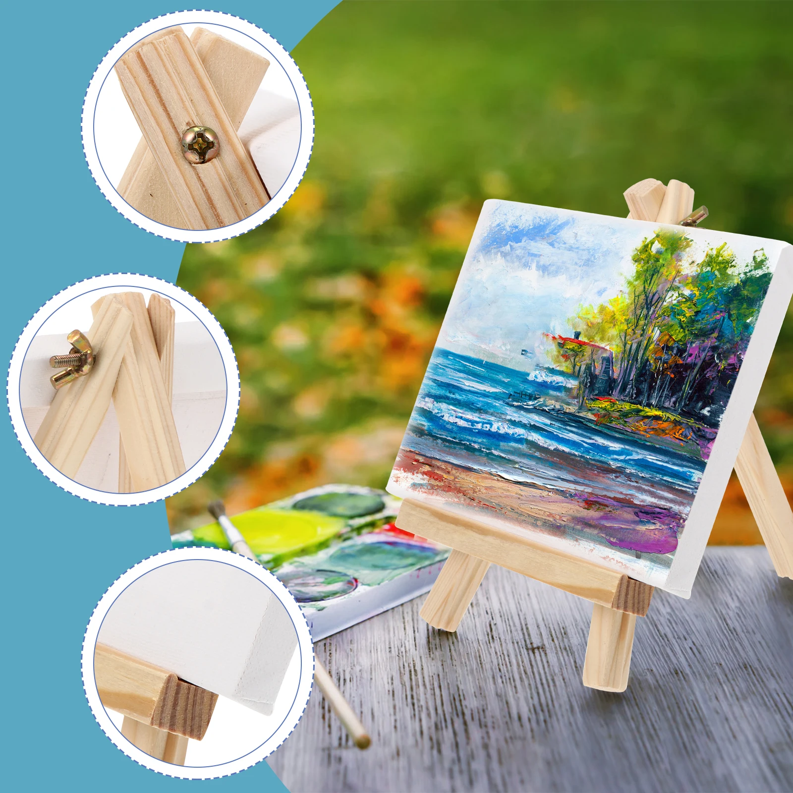 

Durable Wooden Mini Easel Portable Tabletop Stand For Art Parties Creative Painting And Photography Displays